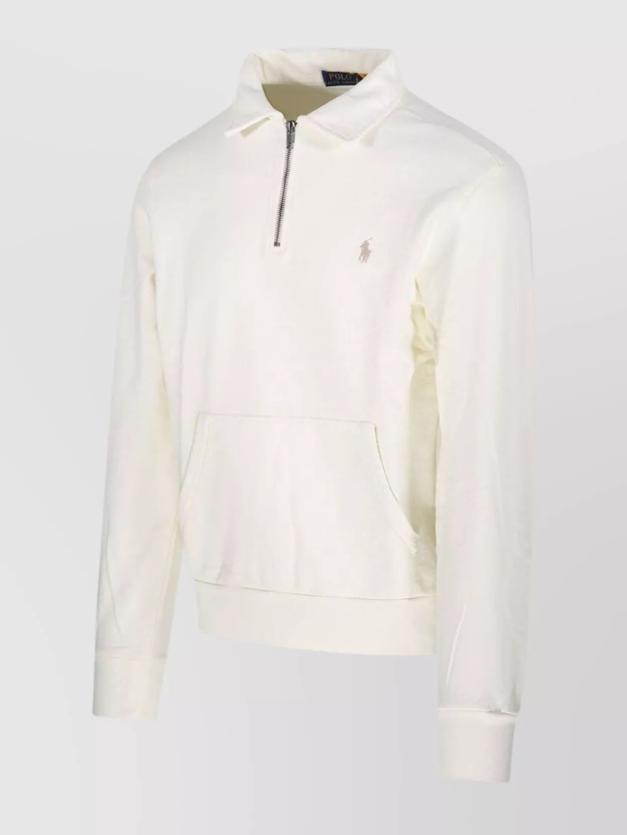Ralph Lauren Zip Front Pocket Sweater With Ribbed Cuffs And Hem