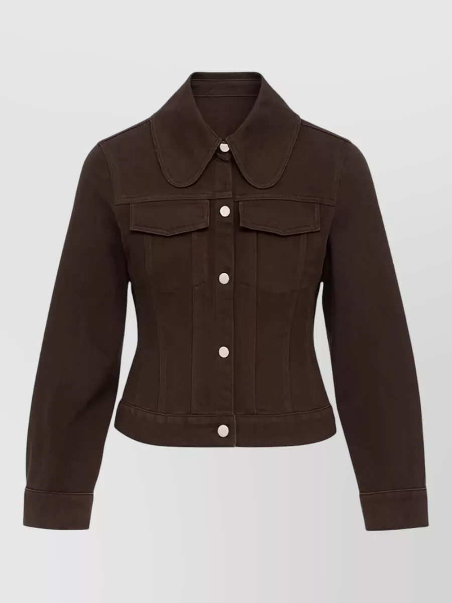 By Malene Birger Villies Double Breasted Coat Fitted Waist In Brown