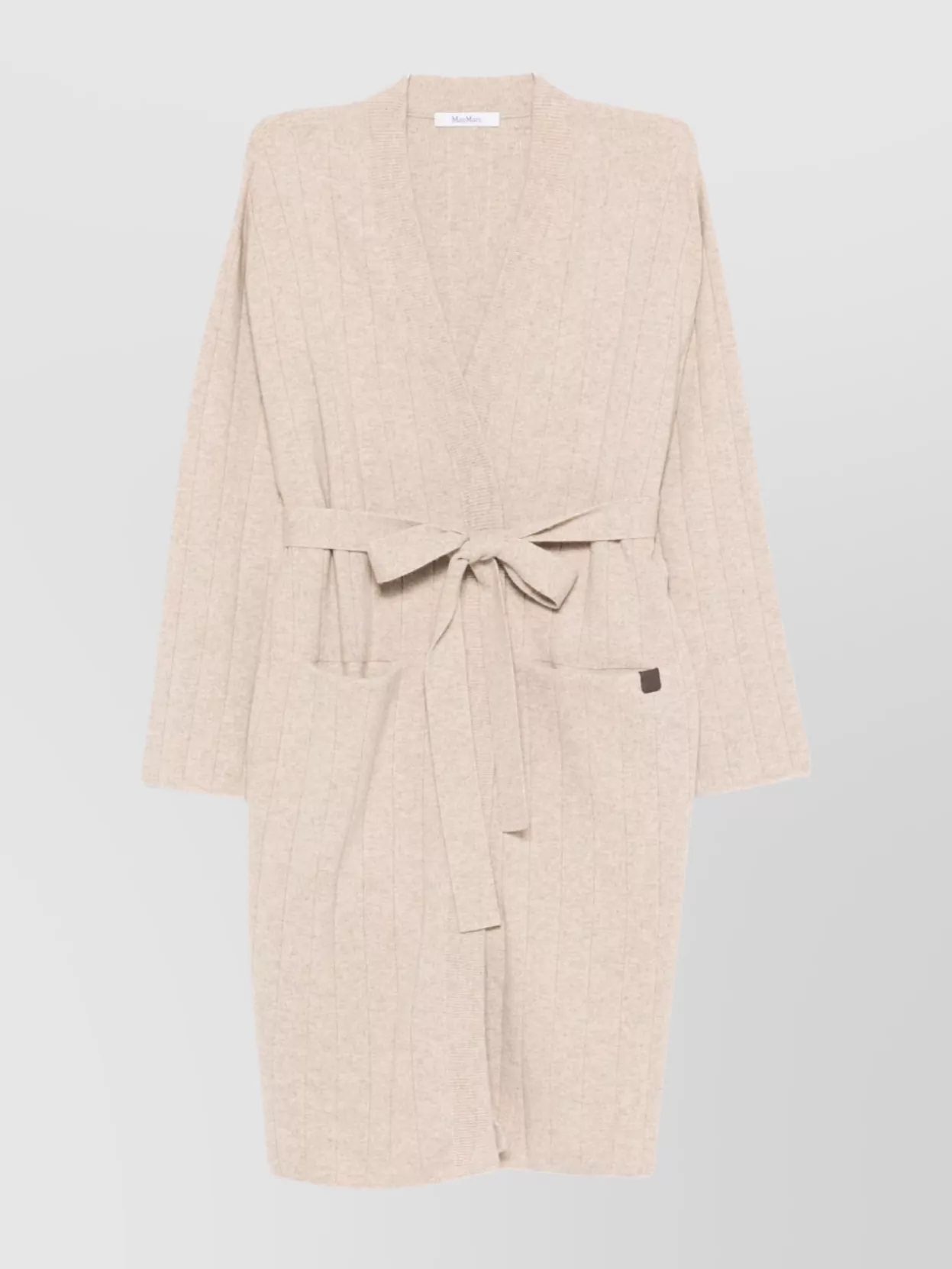 Max Mara Cashmere Cardigan With Belted Waist And Pockets