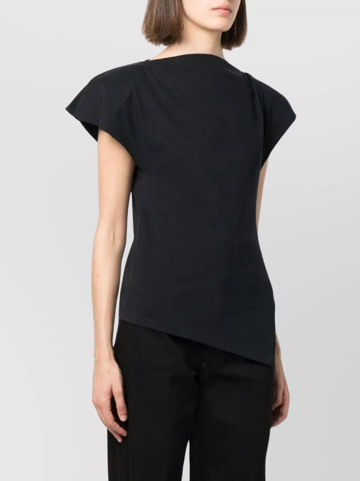 Isabel Marant Boat Neck Cap Sleeve Top With Shoulder Pads