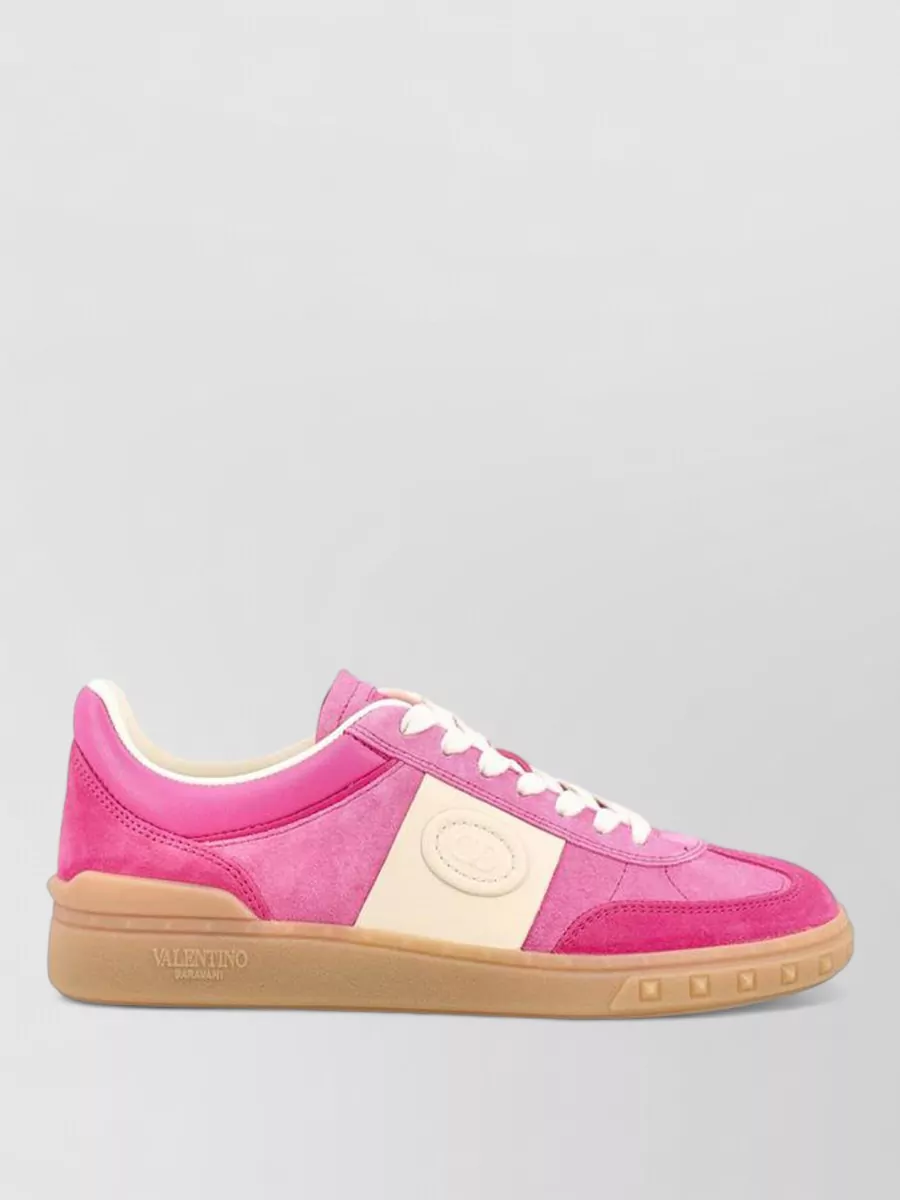 Valentino Low Top Sneakers Contrast Panels Rubber Sole