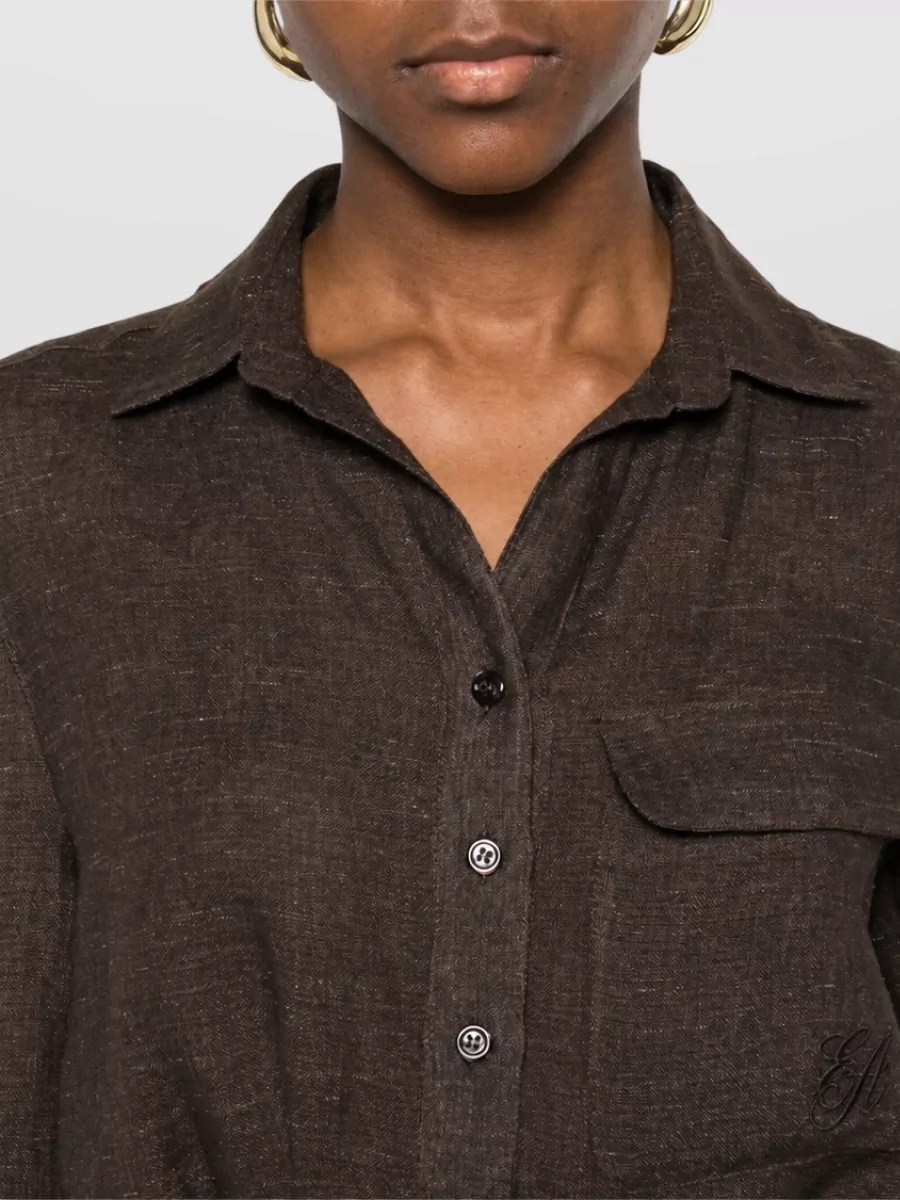 Emporio Armani Belted Shirt Midi Dress