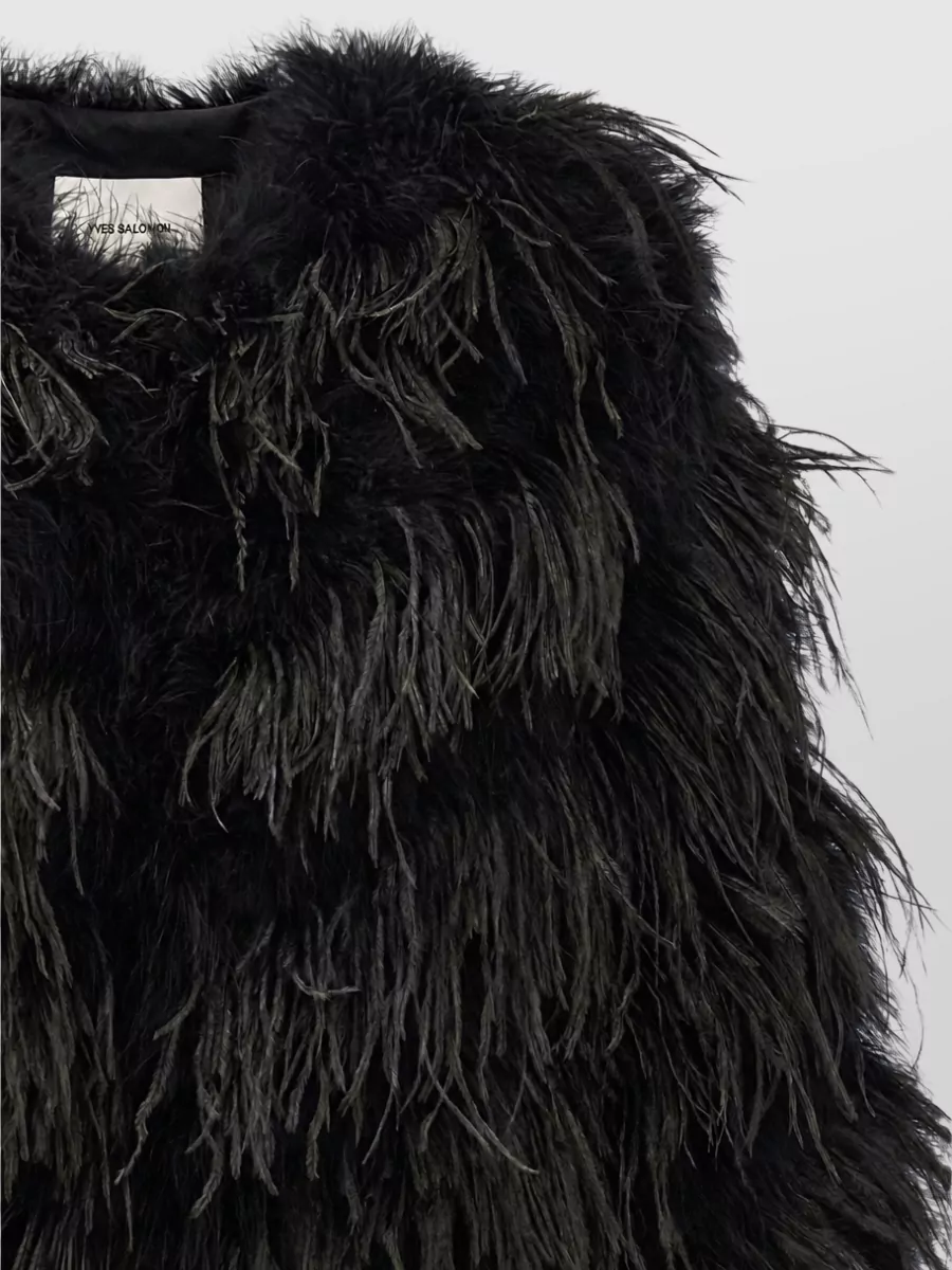 Yves Salomon Feather Quilted Caban Coat
