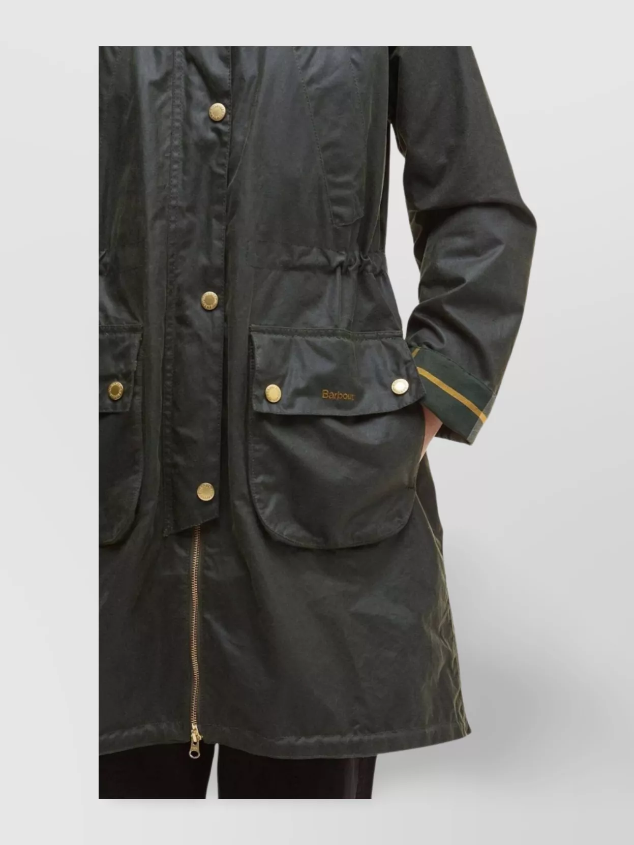 Barbour Long Parka Featuring Adjustable Elements