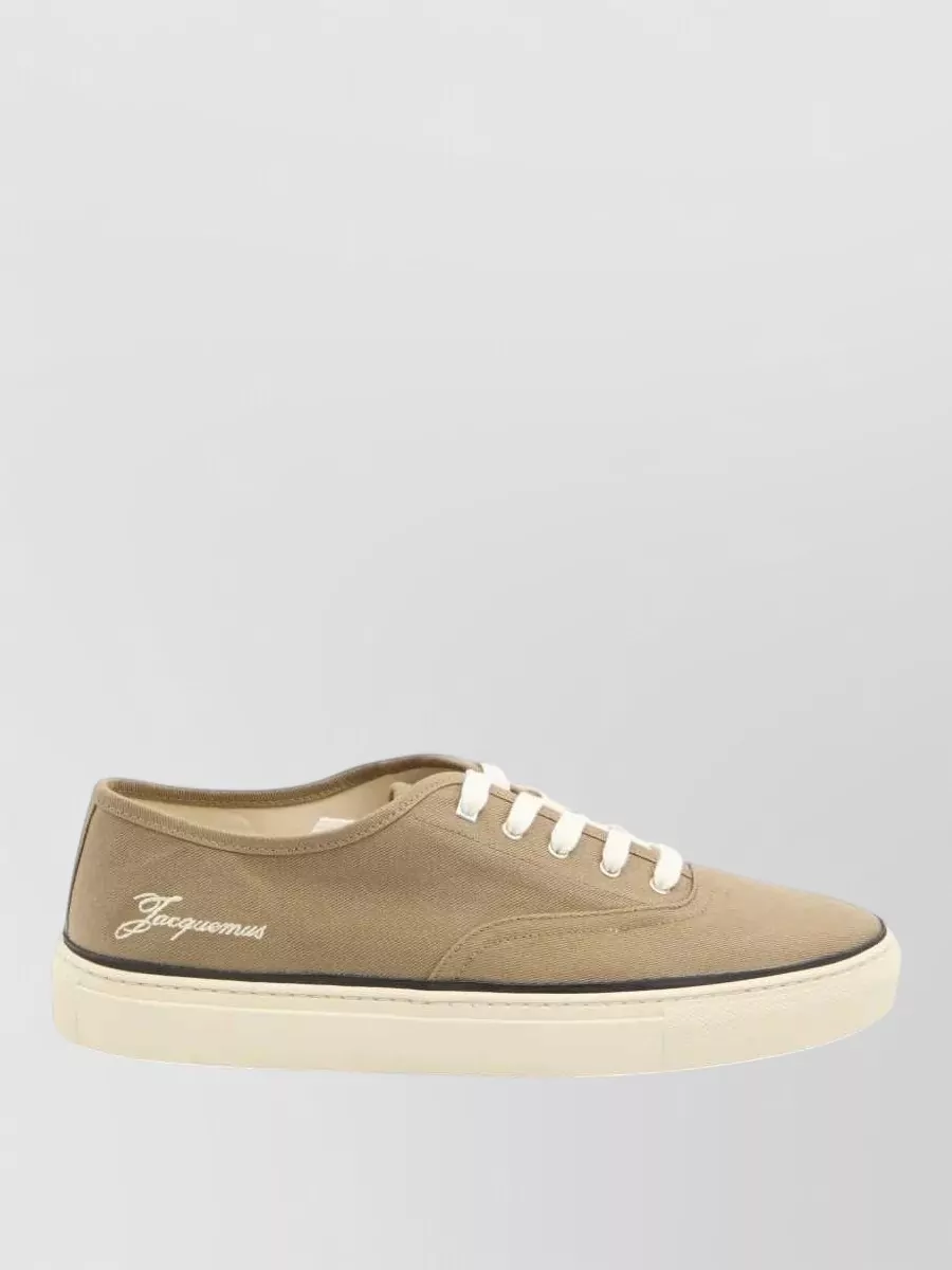 Jacquemus Cotton Lace-Up Low-Top Sneakers