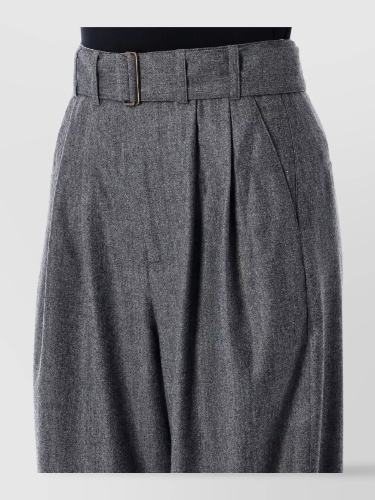 Soeur High Waist Wool Blend Trousers With Belt