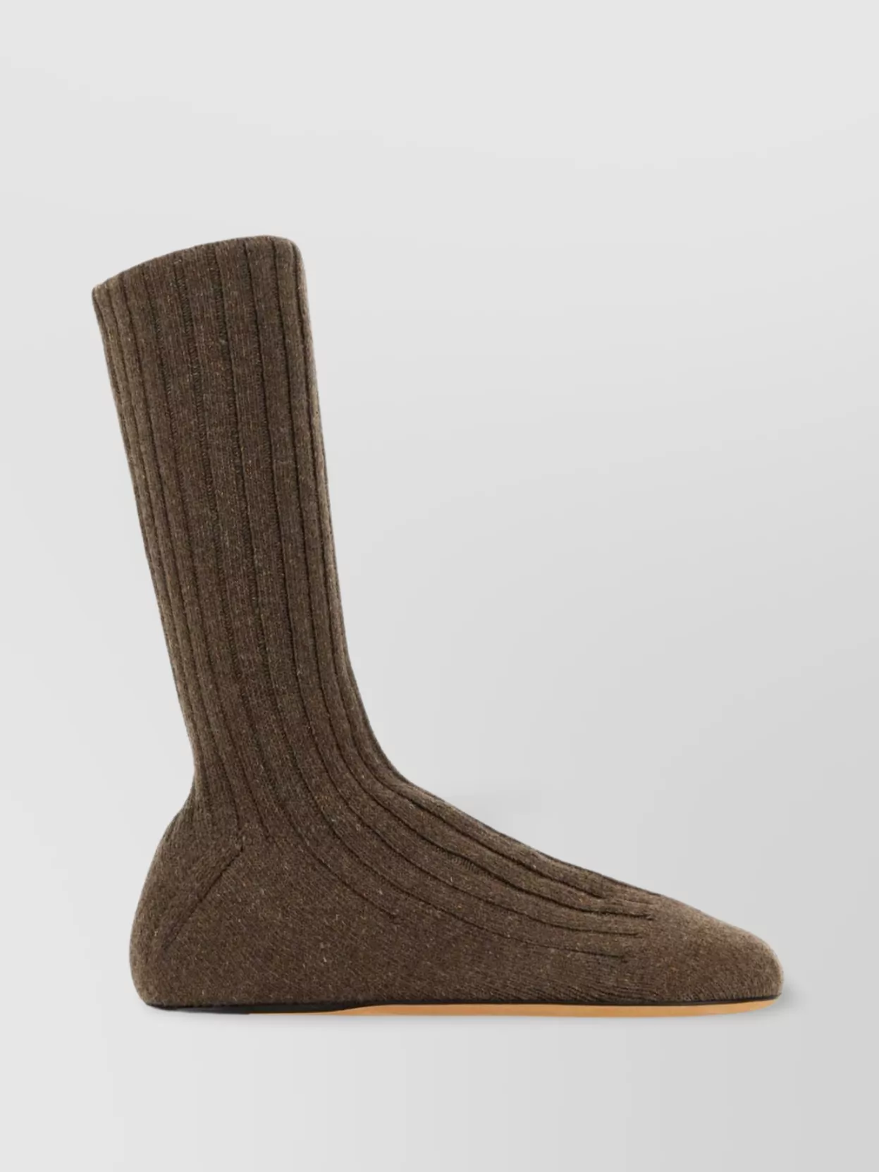 Bottega Veneta Wool Blend Ankle Boots With Ribbed Design In Brown