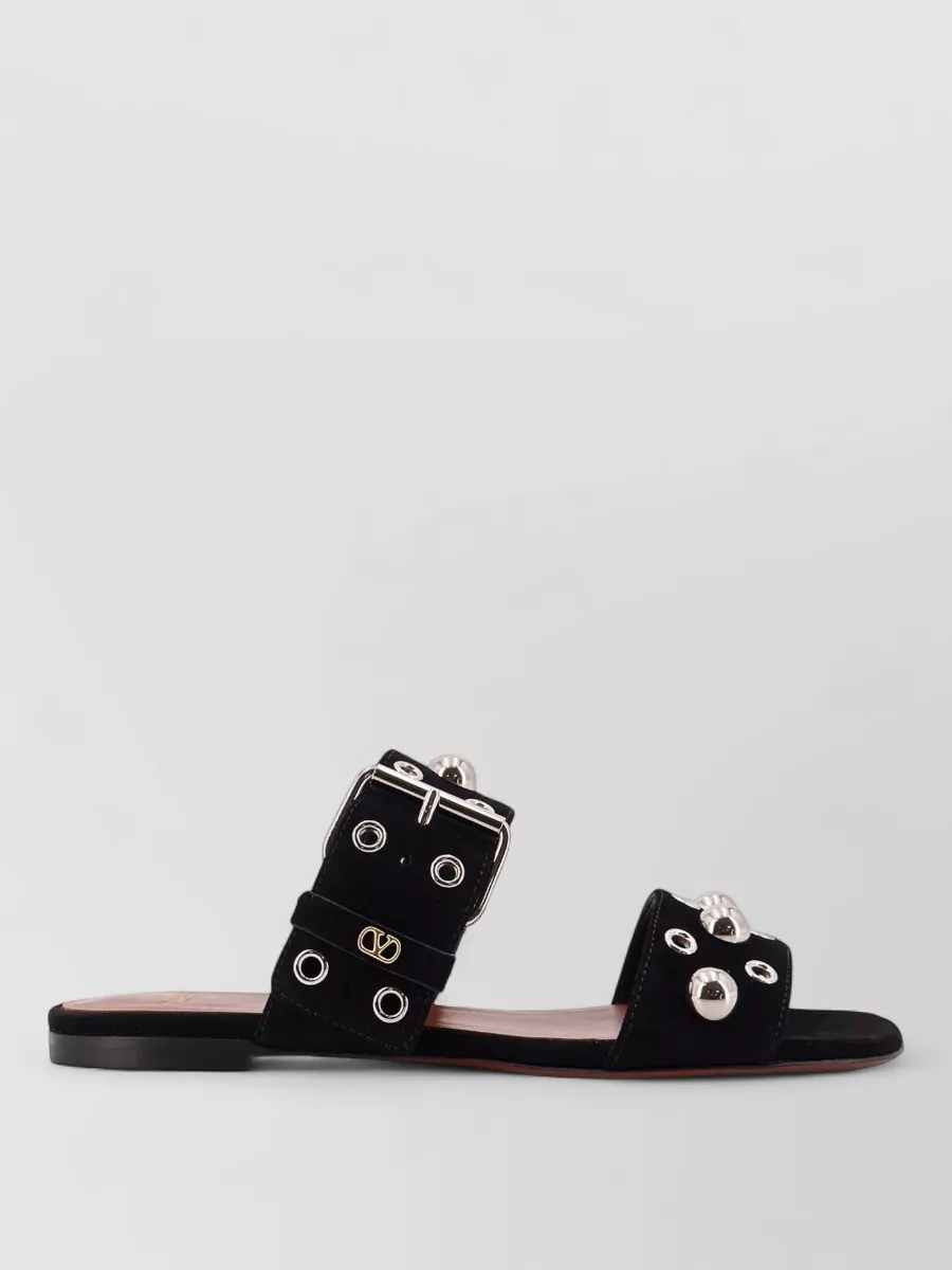 Valentino Garavani Suede Leather Studded Sandals
