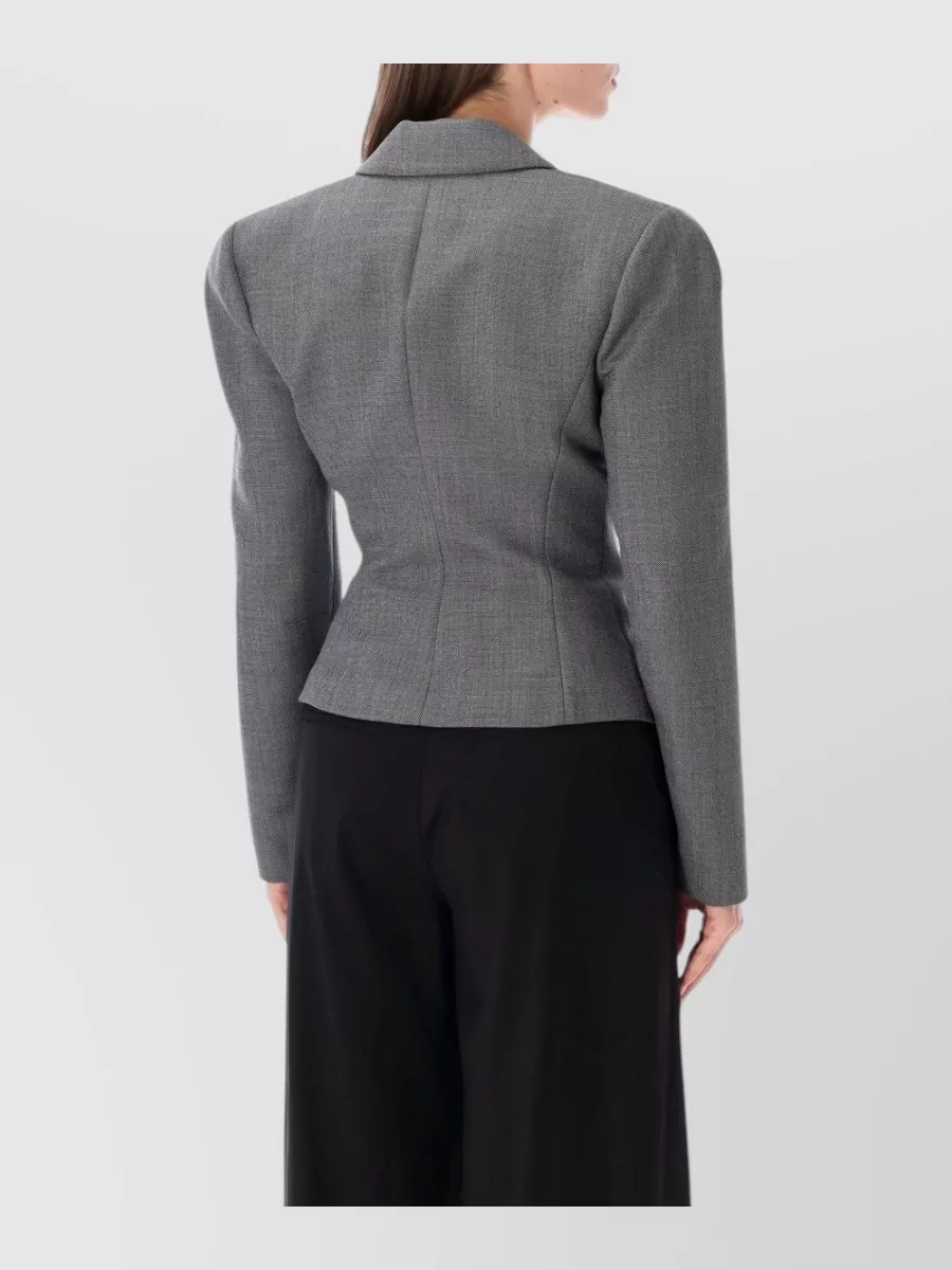 Magda Butrym Wool Fitted Short Single-Breasted Blazer