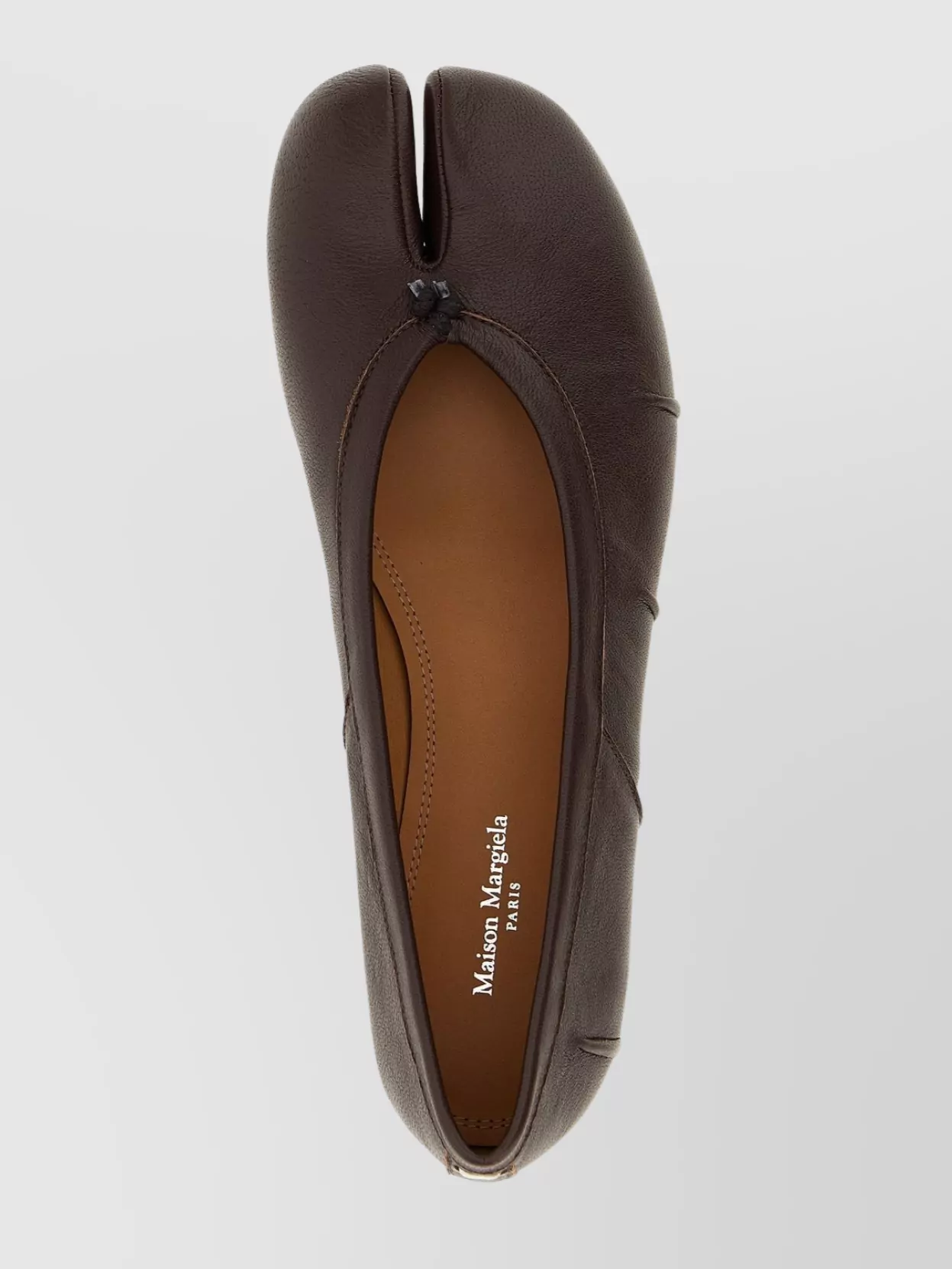 Maison Margiela Split Toe Leather Ballet Flats With Stitch Detailing