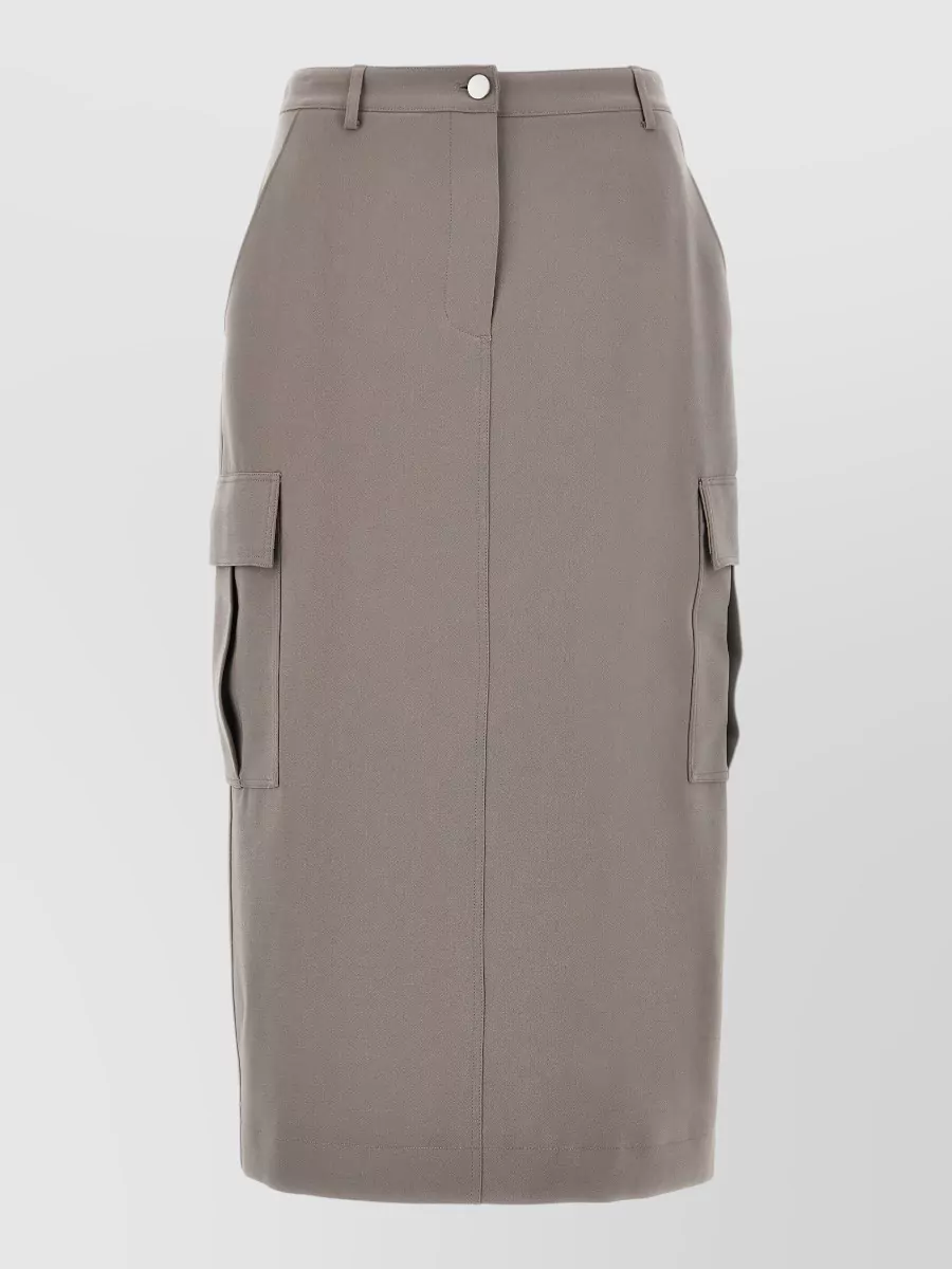 Theory high-rise cargo midi skirt