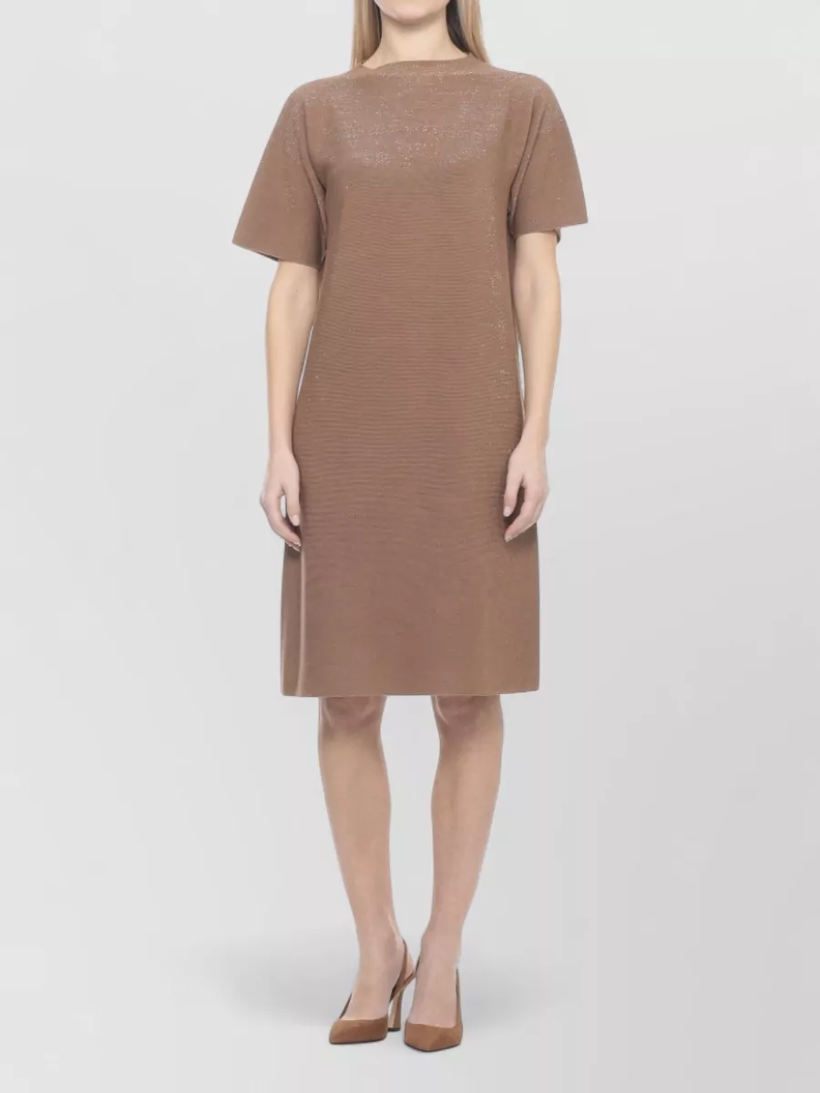 Fabiana Filippi Knee-Length Short-Sleeve Round-Neck Dress