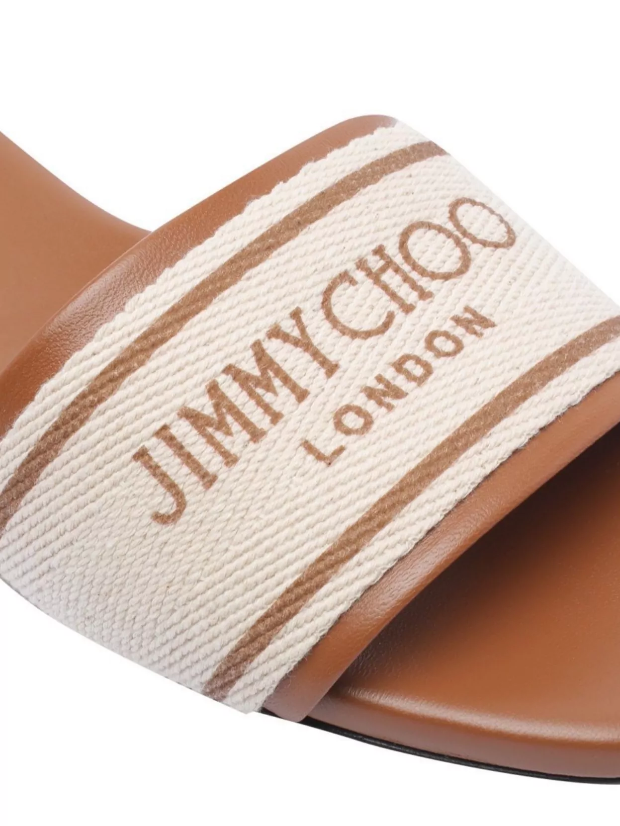 Jimmy Choo Joa Leather Flat Sandals With Round Toe