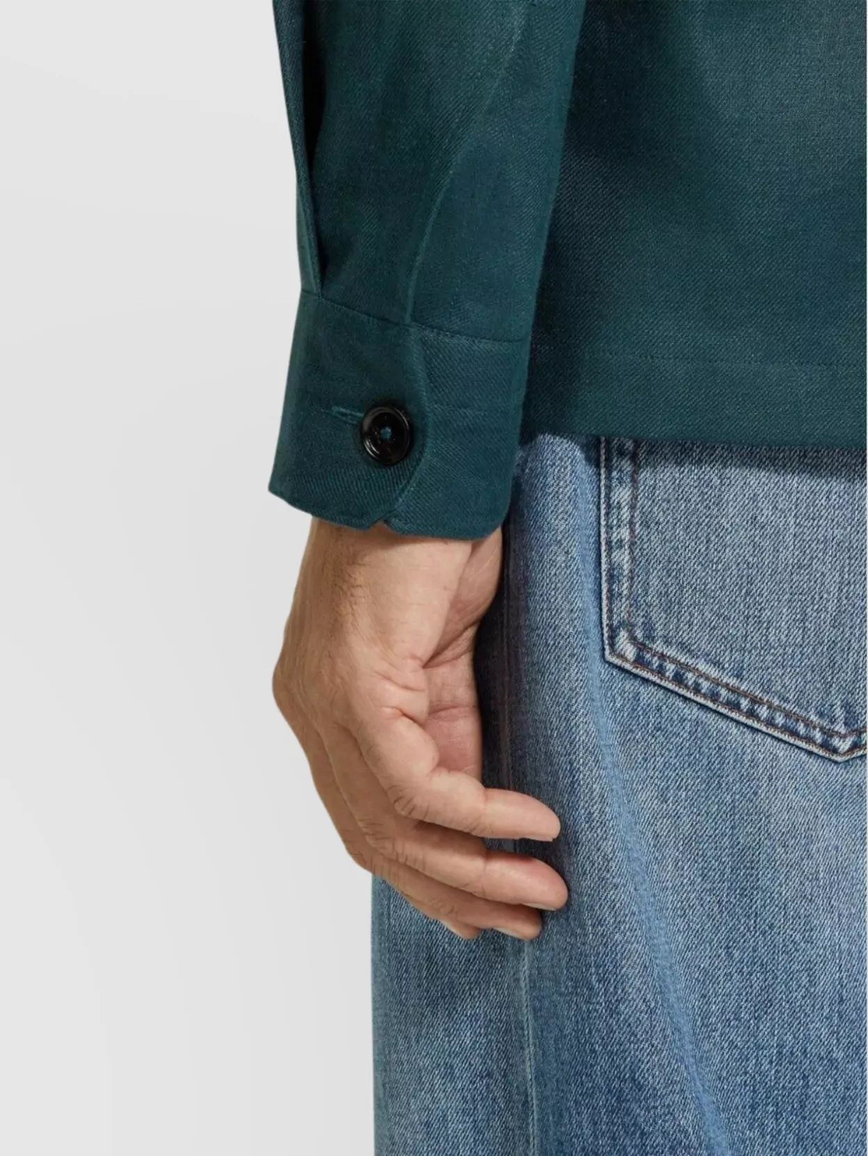 Zegna Overshirt Linen Concealed Placket