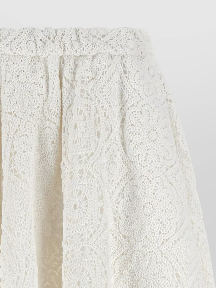 Comme Des Garçons Cotton Macramé Flared Midi Skirt