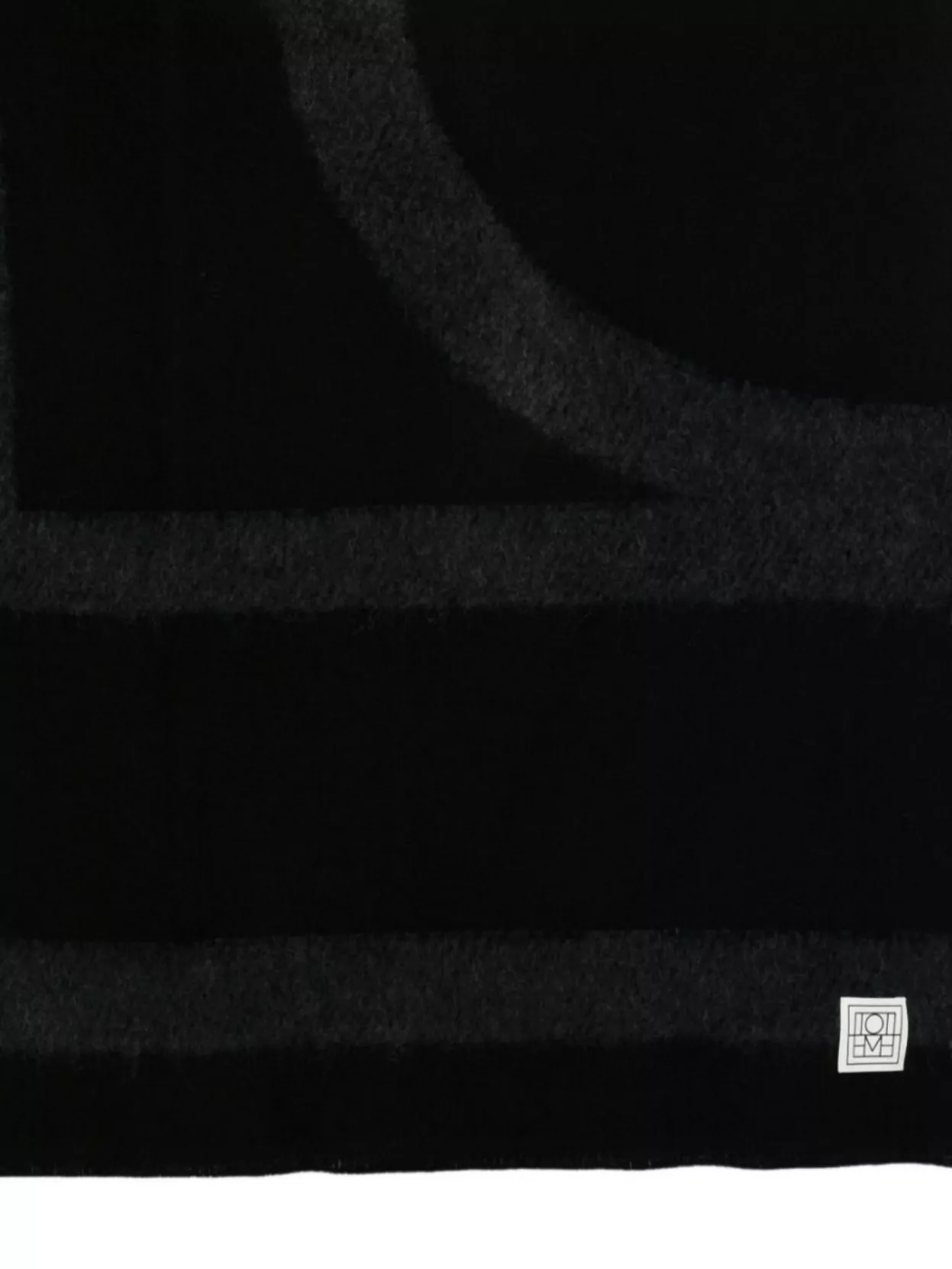 Totême Geometric Pattern Wool Scarf With Soft Texture In Black