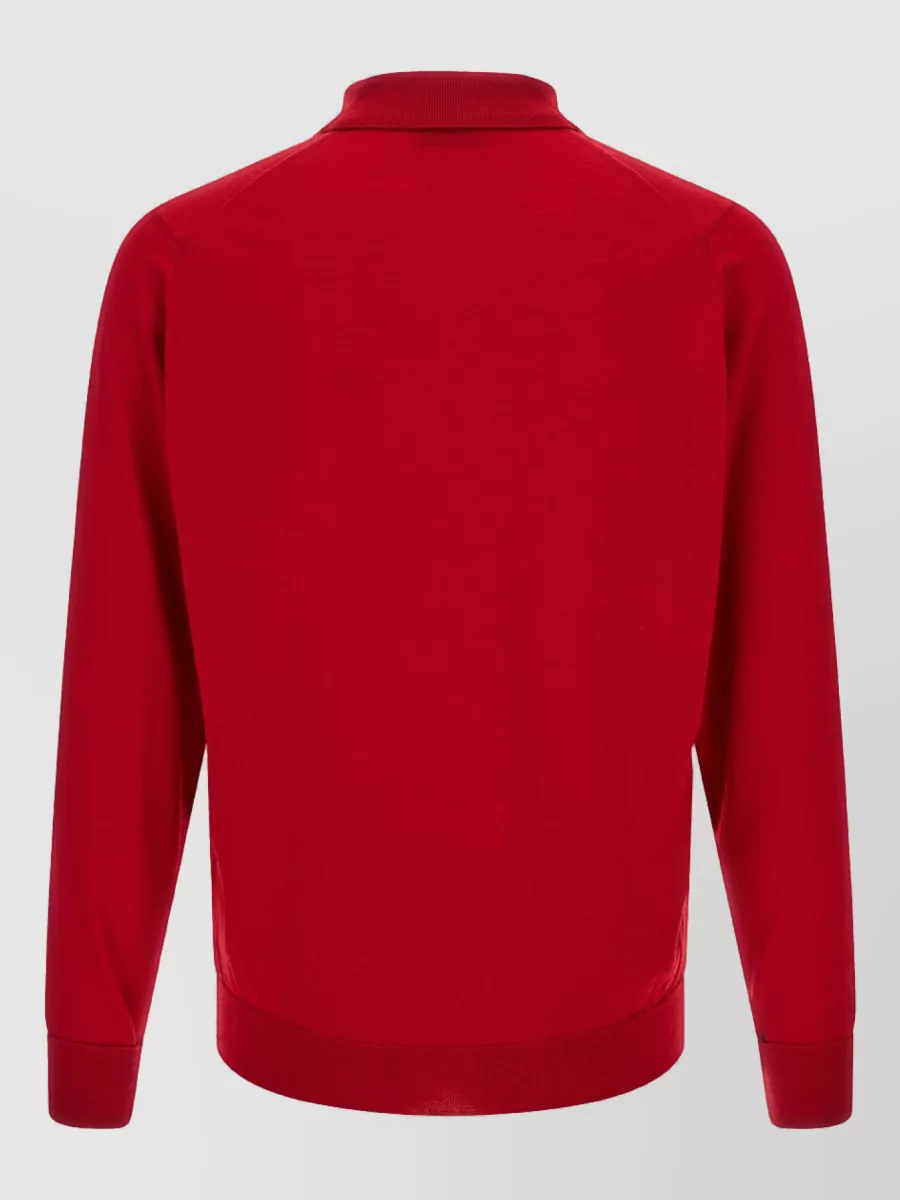 John Smedley Merino Wool Long-Sleeve Polo Shirt