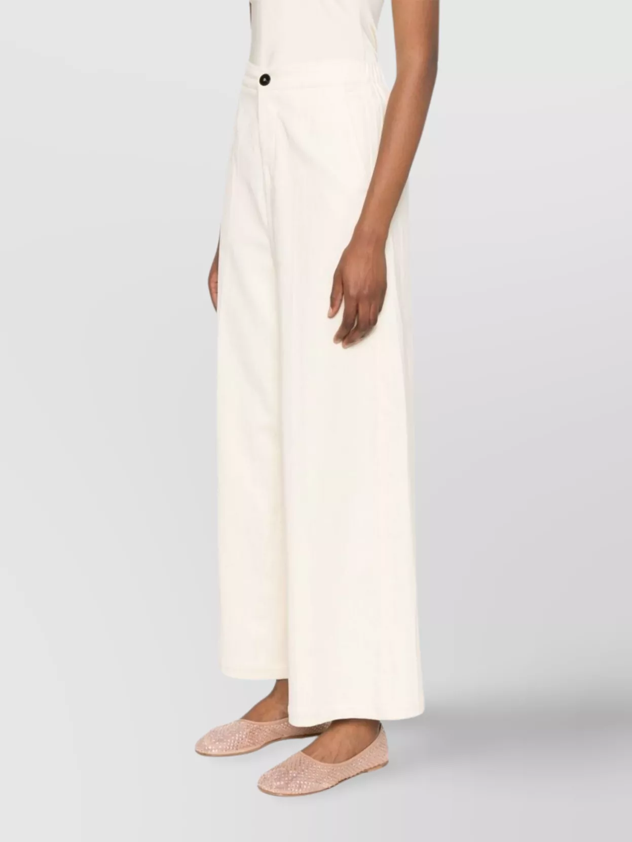 Forte Forte High-waisted Cropped Wide-leg Trousers In Neutral