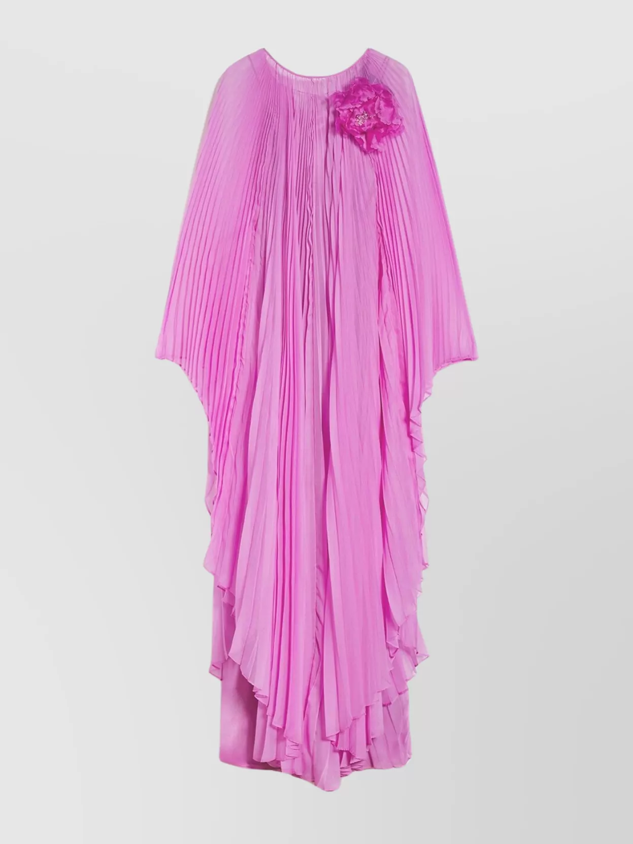 Max Mara Teardrop Opening Floral Embellishment Layered Dress In Pink