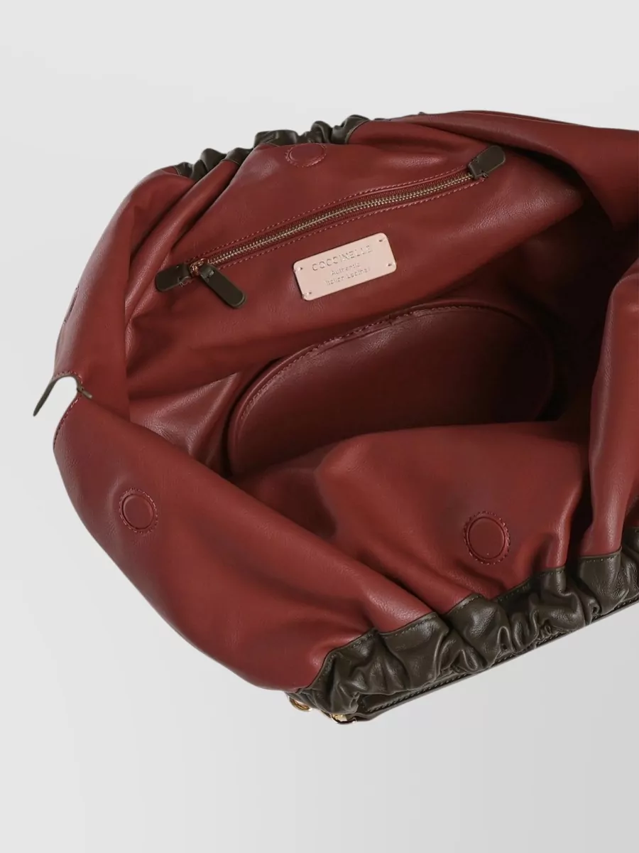 Coccinelle Calf Leather Ruched Tote Bag