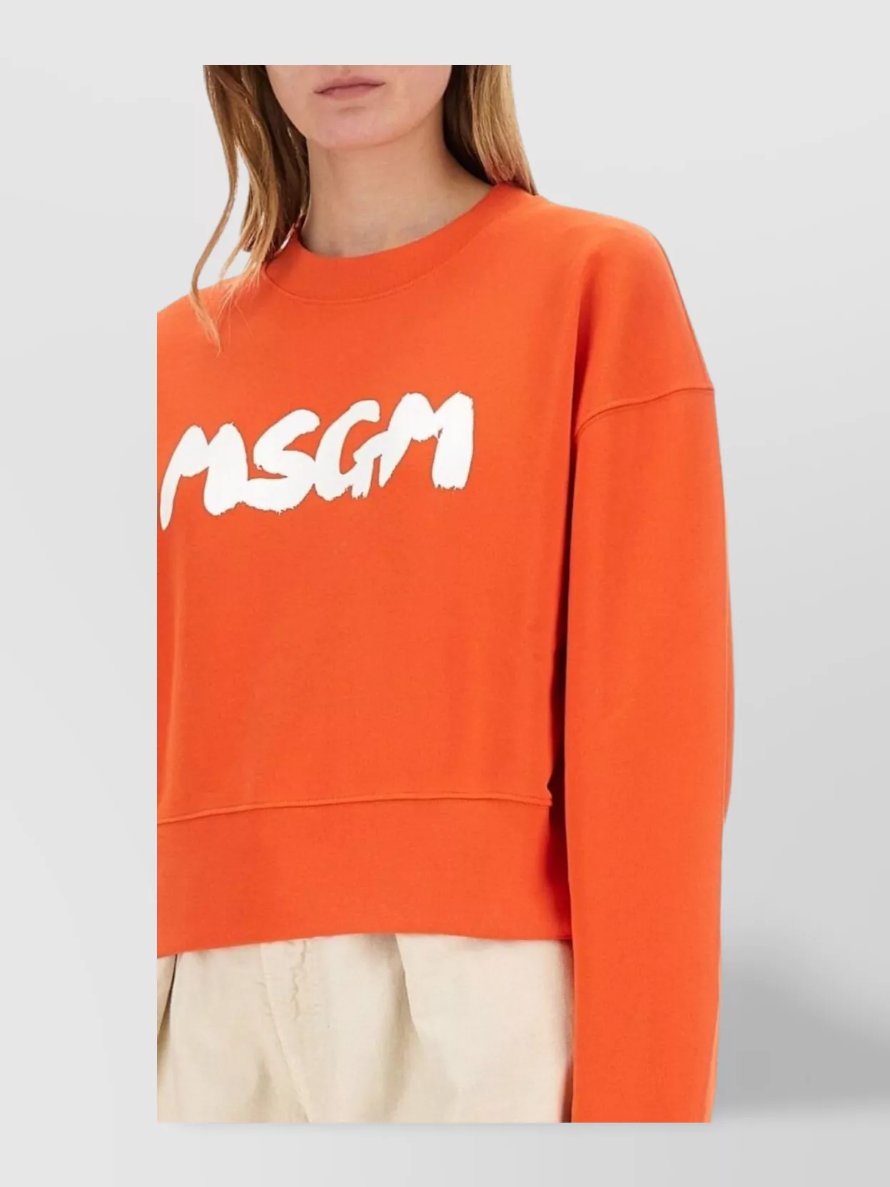 Msgm Logo Printed Crewneck Sweatshirt