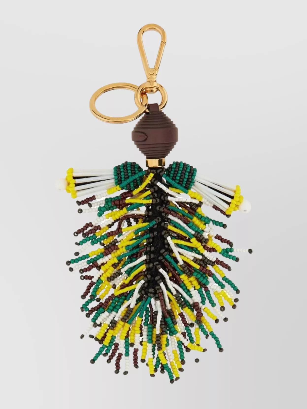 Etro Beaded Keychain With Gold Hardware Attachment