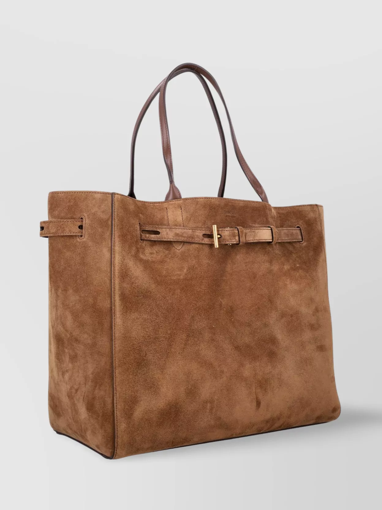 Tom Ford Rectangular Suede Tote With Belt Detail