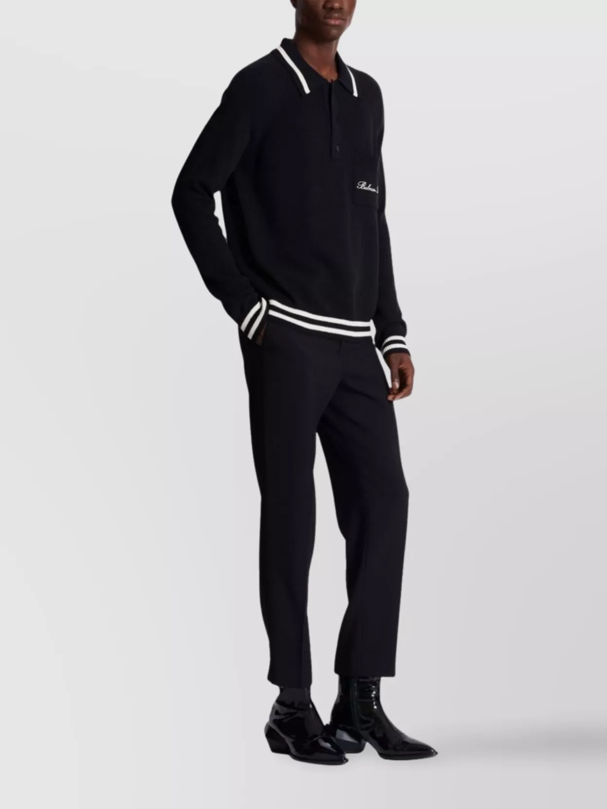Balmain Polo Shirt With Short Sleeves And Pocket