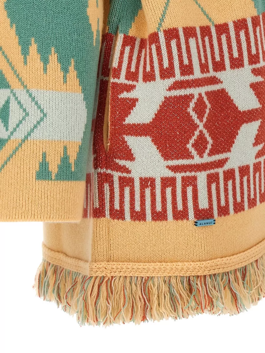 Alanui Icon Cardigan Belted Shawl Collar Fringe