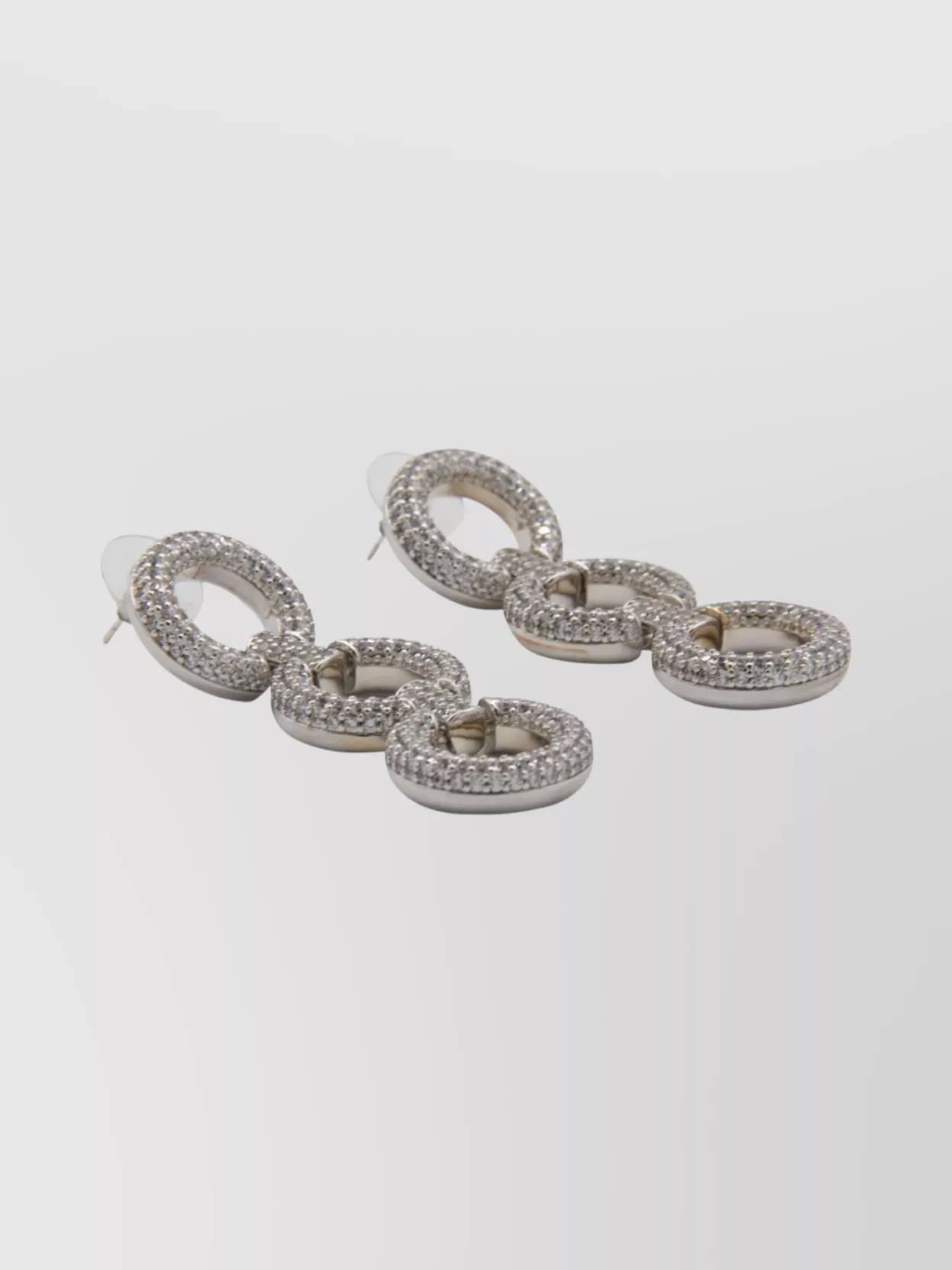 Self-Portrait Multi-Hoop Drop Earrings Featuring Rhinestone Accents