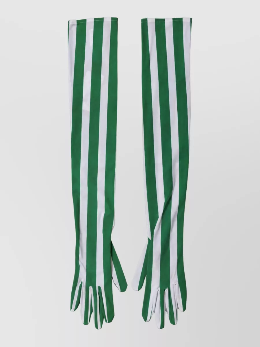 Dolce&Gabbana striped elbow-length gloves