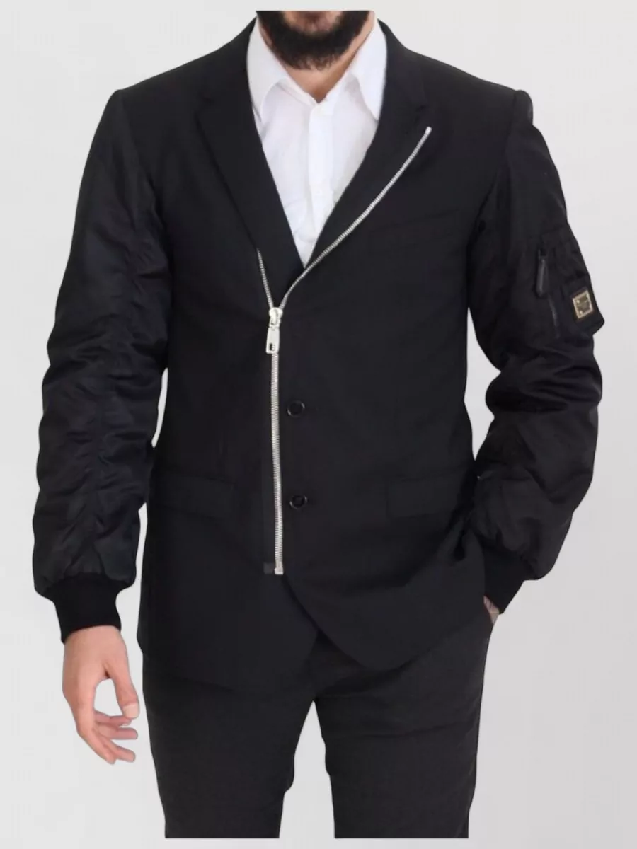 Dolce&Gabbana asymmetric zip wool suit jacket