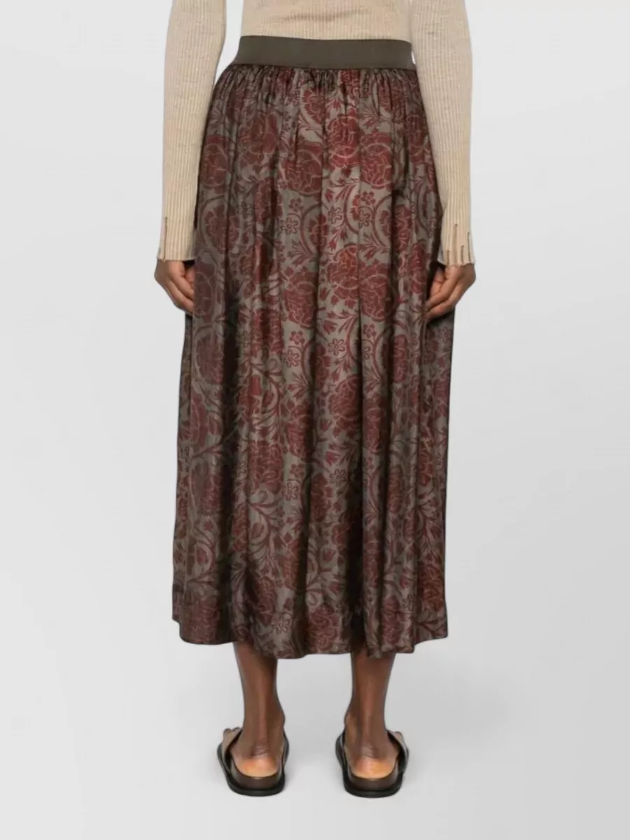 Uma Wang Ankle Length Floral Print Pocket Skirt