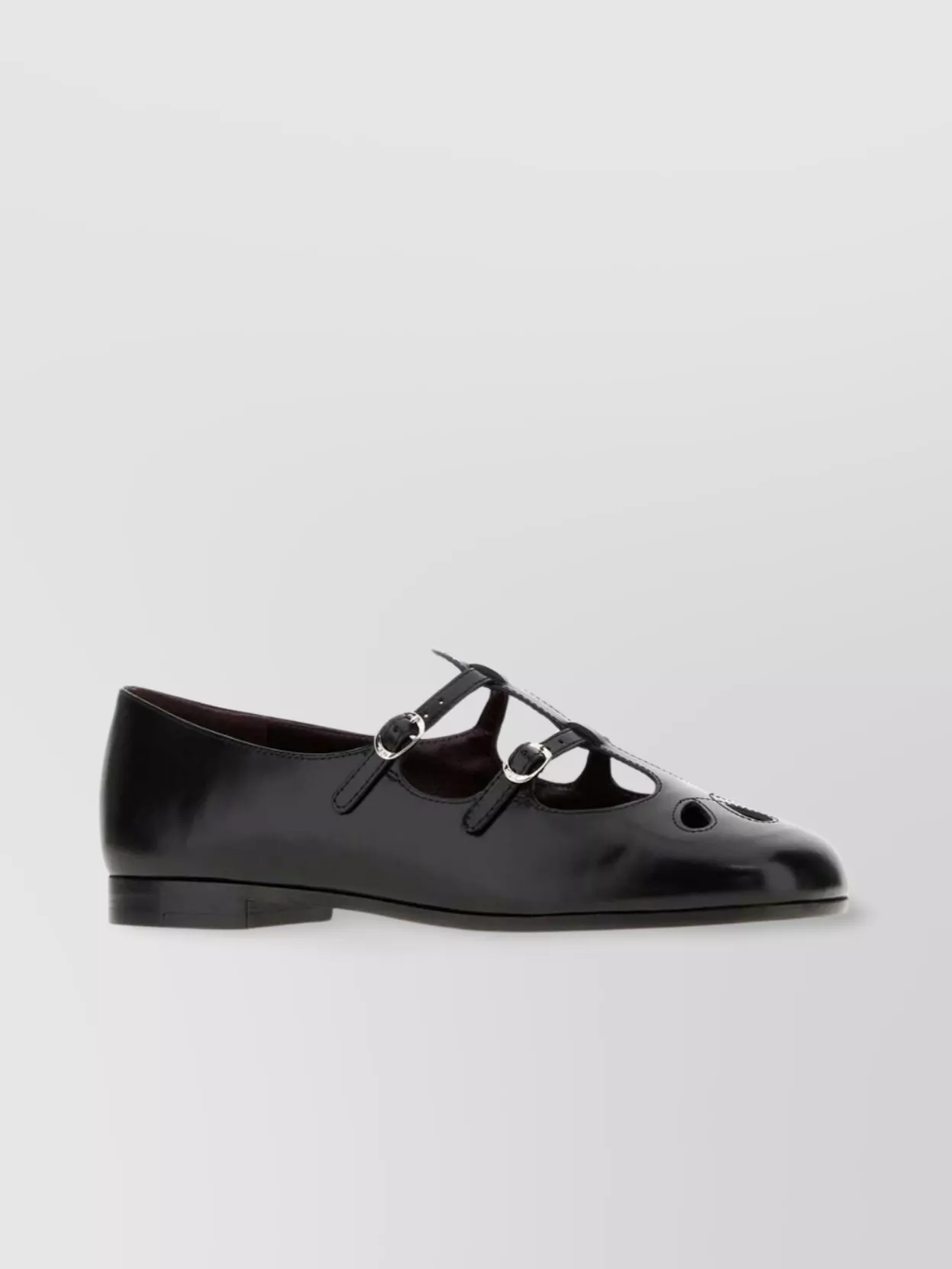 Tory Burch Leather Ballerinas With Cut-out Design And Glossy Finish