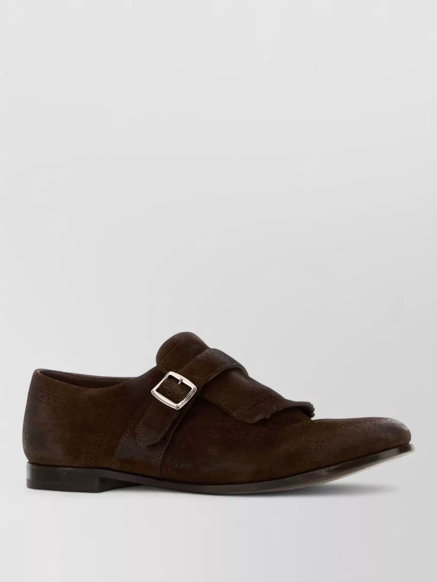 Church's suede buckle monk shoes