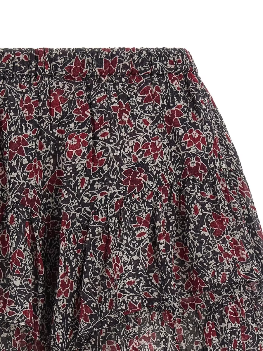Isabel Marant Etoile Printed Cotton Mid-Rise Ruffled Shorts