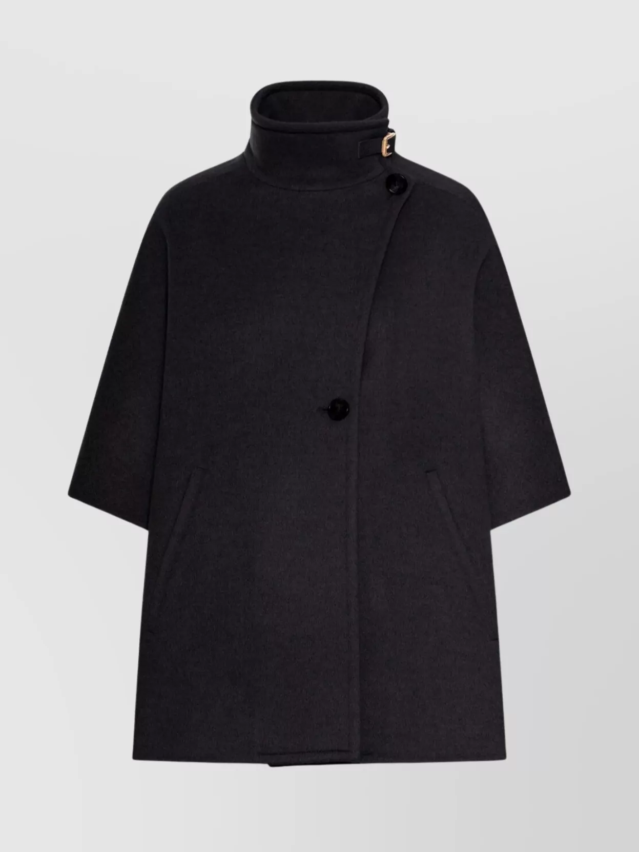 Max Mara Derrik Cashmere Jacket Funnel Neck In Black
