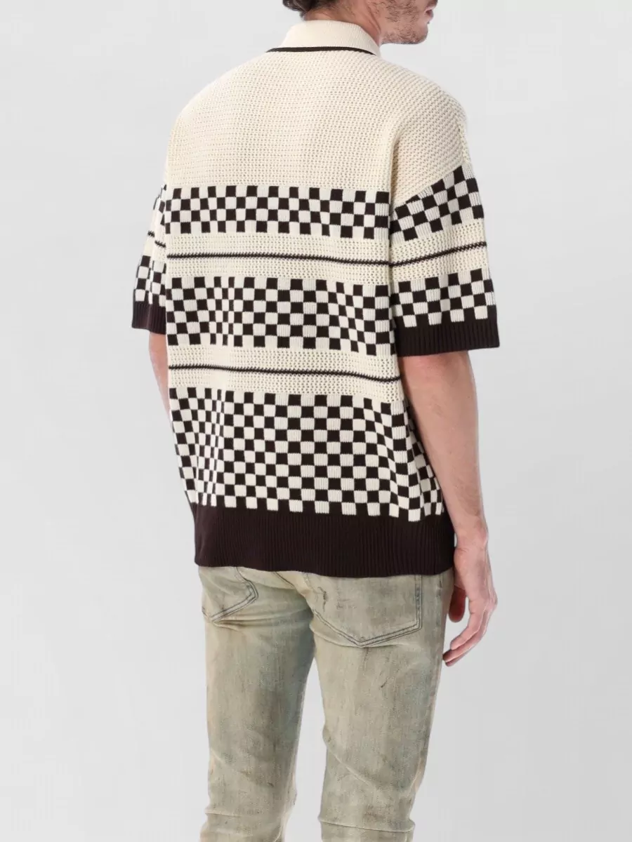 Amiri Wool Checkered Short-Sleeve Bowling Shirt