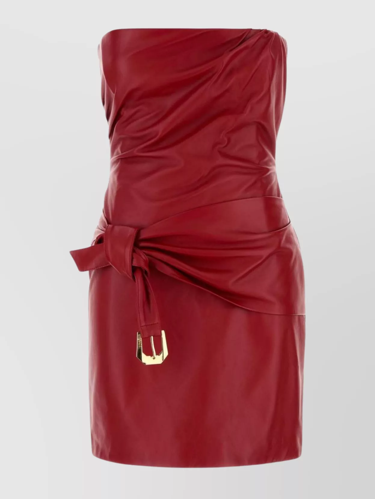 Versace Mini Dress With Leather And Strapless Design