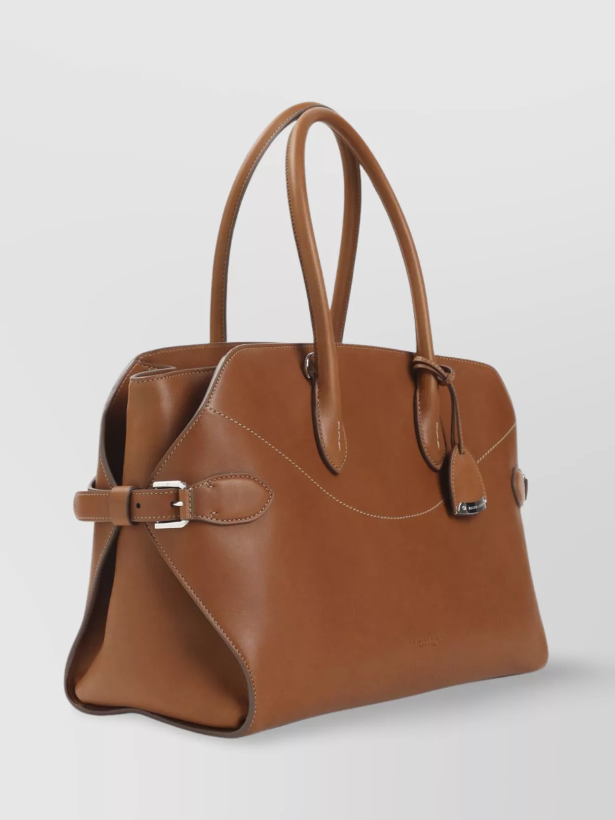 Ralph Lauren Medium The Ralph Calfskin Satchel In Brown