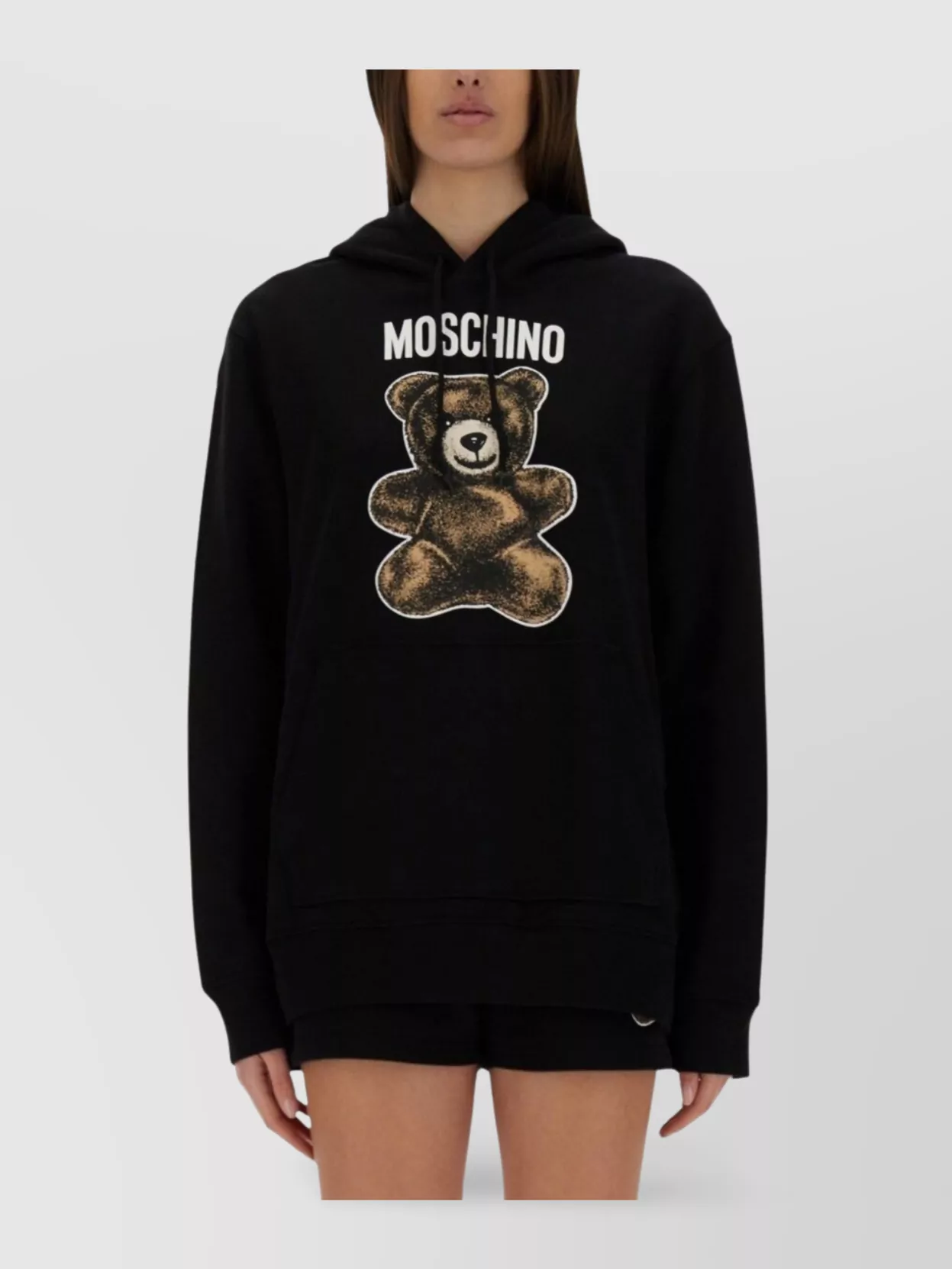 Moschino Graphic Print Hooded Kangaroo Pocket Knitwear