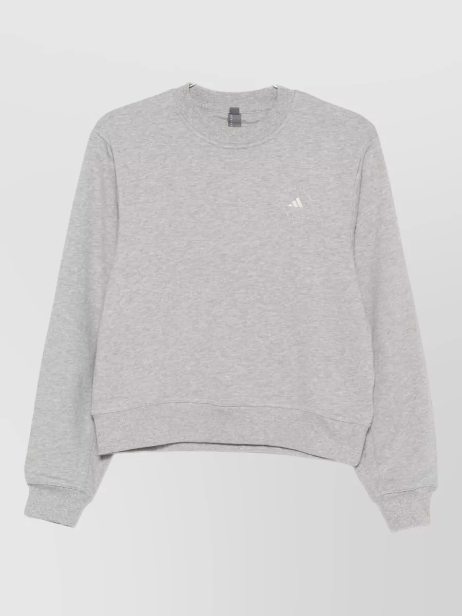 Adidas by Stella McCartney Cotton logo print crew neck sweatshirt