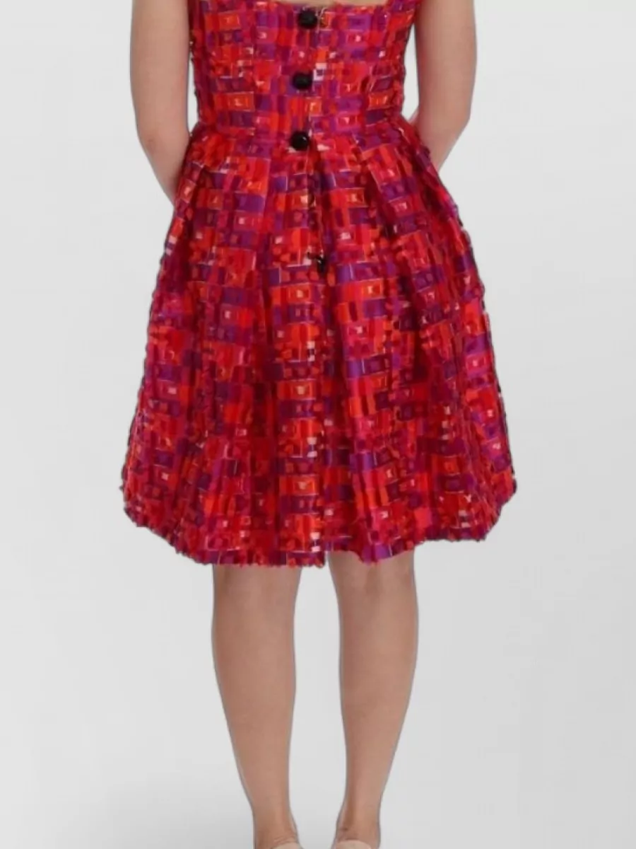 Dolce&Gabbana Silk Sleeveless Square-Neck A-Line Knee-Length Dress