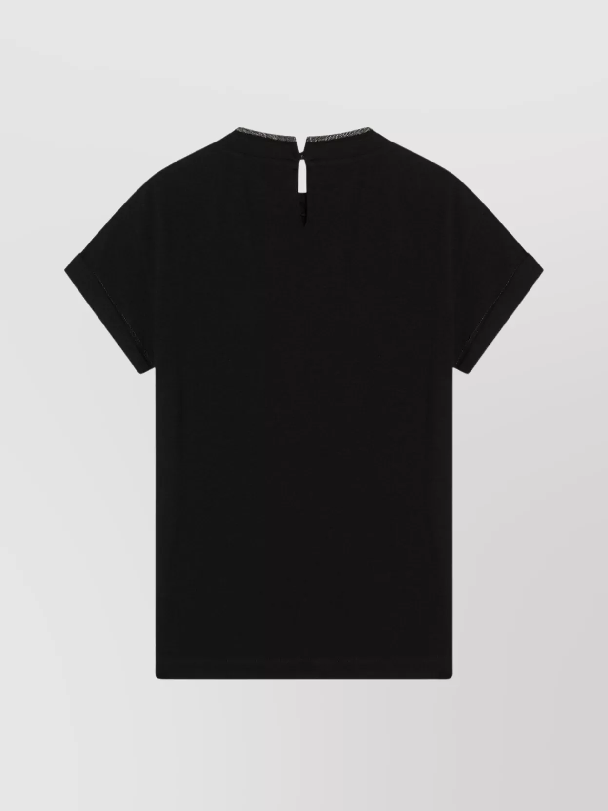 Brunello Cucinelli Jersey T-shirt With Precious Faux Layering In Black