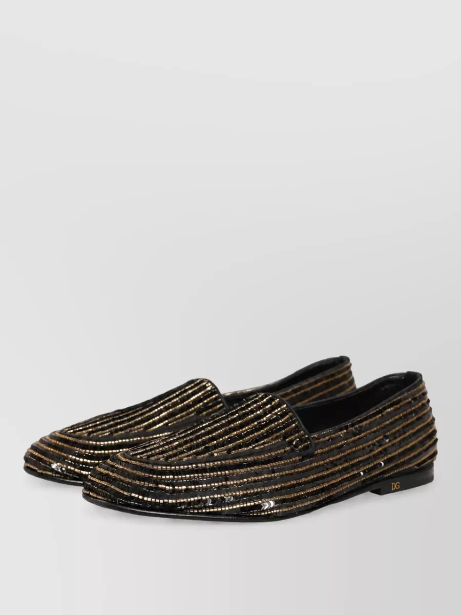 Dolce&Gabbana leather sequin loafers