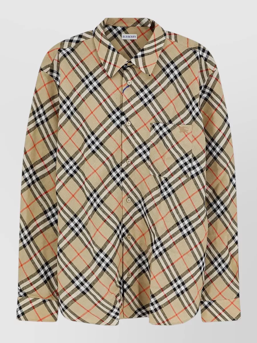 Burberry linen check long-sleeve shirt