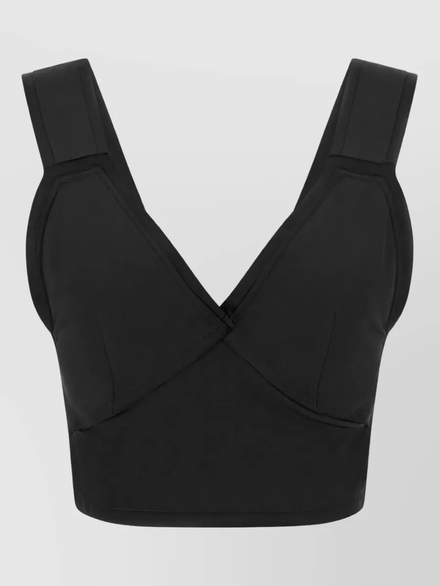 Totême satin v-neck cropped top