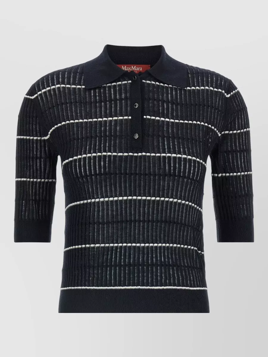 S Max Mara silk polo knitted top