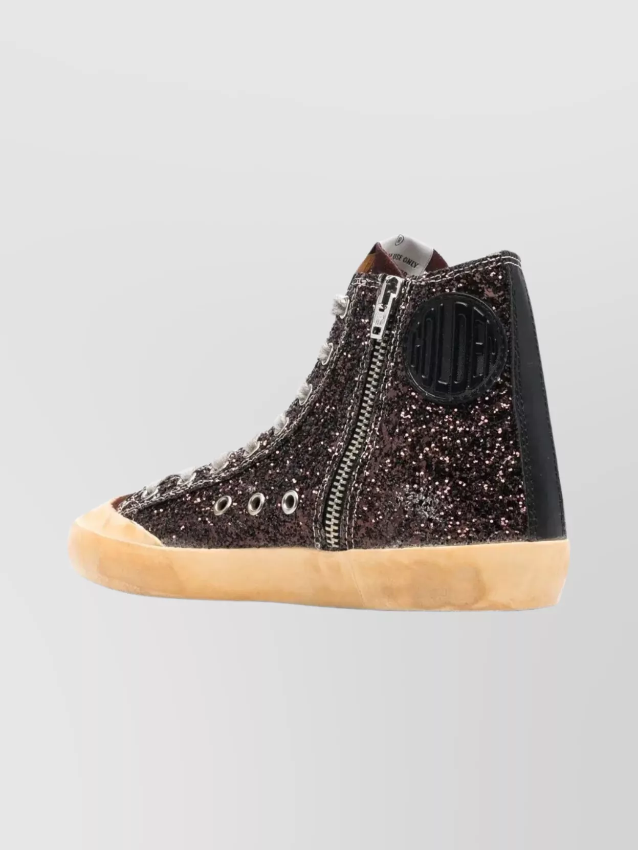 Golden Goose Leather Glitter High-Top Sneakers