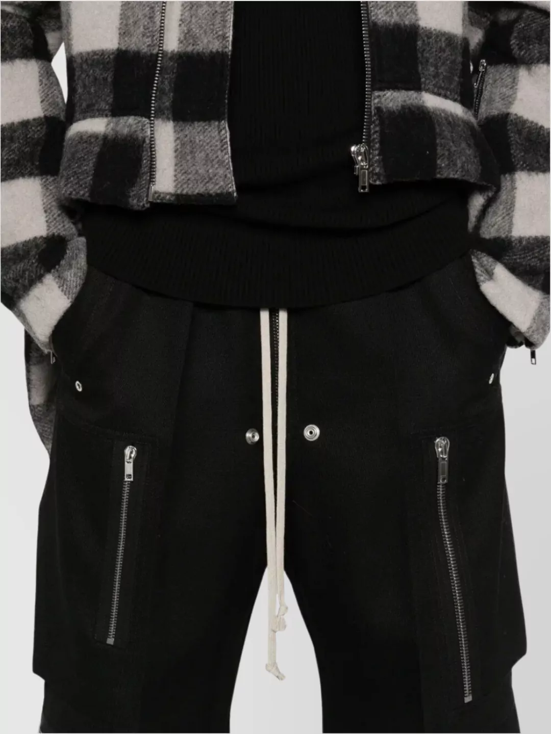 Rick Owens Drawstring Waist Wide Leg Trousers